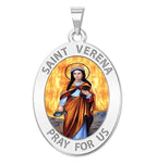 Saint Verena Oval Religious Medal Color
