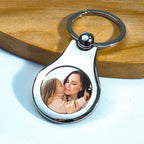 Stainless Steel Engravable Round Photo Keychain