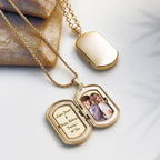 14K Gold Filled Dog Tag Photo Locket