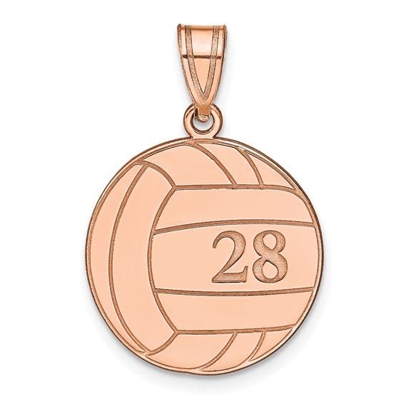 Custom Volleyball Charm or Pendant with Number