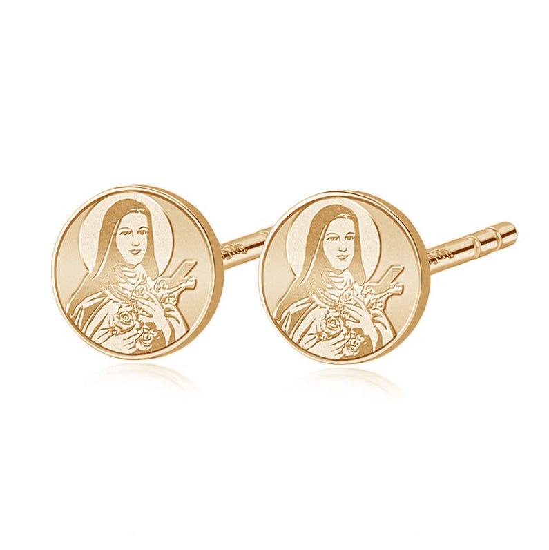 Saint Therese Stud Earrings