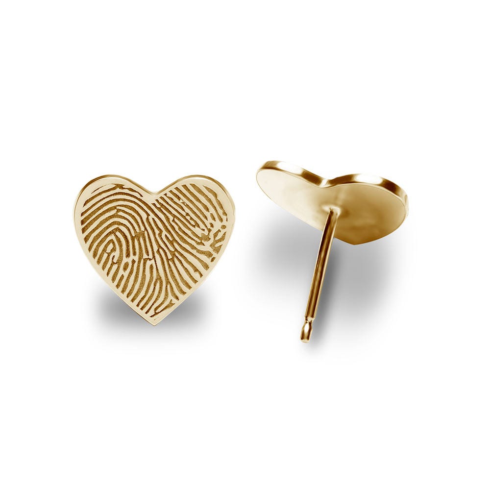 Custom Fingerprint Heart Earrings
