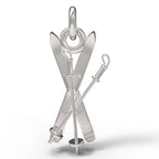 Downhill Skis with Poles Charm(0776)