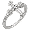 Trefoil Heart Cross Ring With Diamond Accent