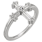 Trefoil Heart Cross Ring With Diamond Accent