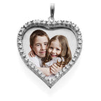 Medium Diamond Heart Photo Pendant Picture Charm