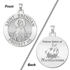 Saint Brendan Double Sided Navigator Round Religious Medal