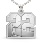 Color Enameled Volleyball Number Charm or Pendant with 2 Digits