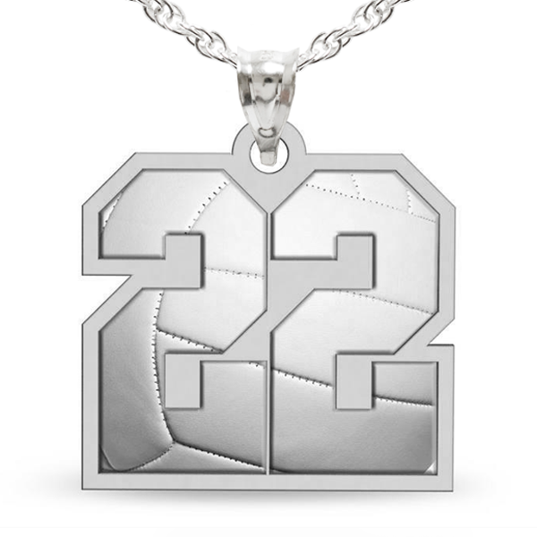 Color Enameled Volleyball Number Charm or Pendant with 2 Digits