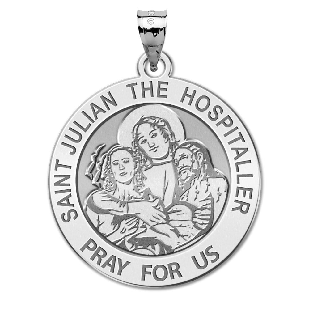 Saint Julian The Hospitaller Round Religious Medal