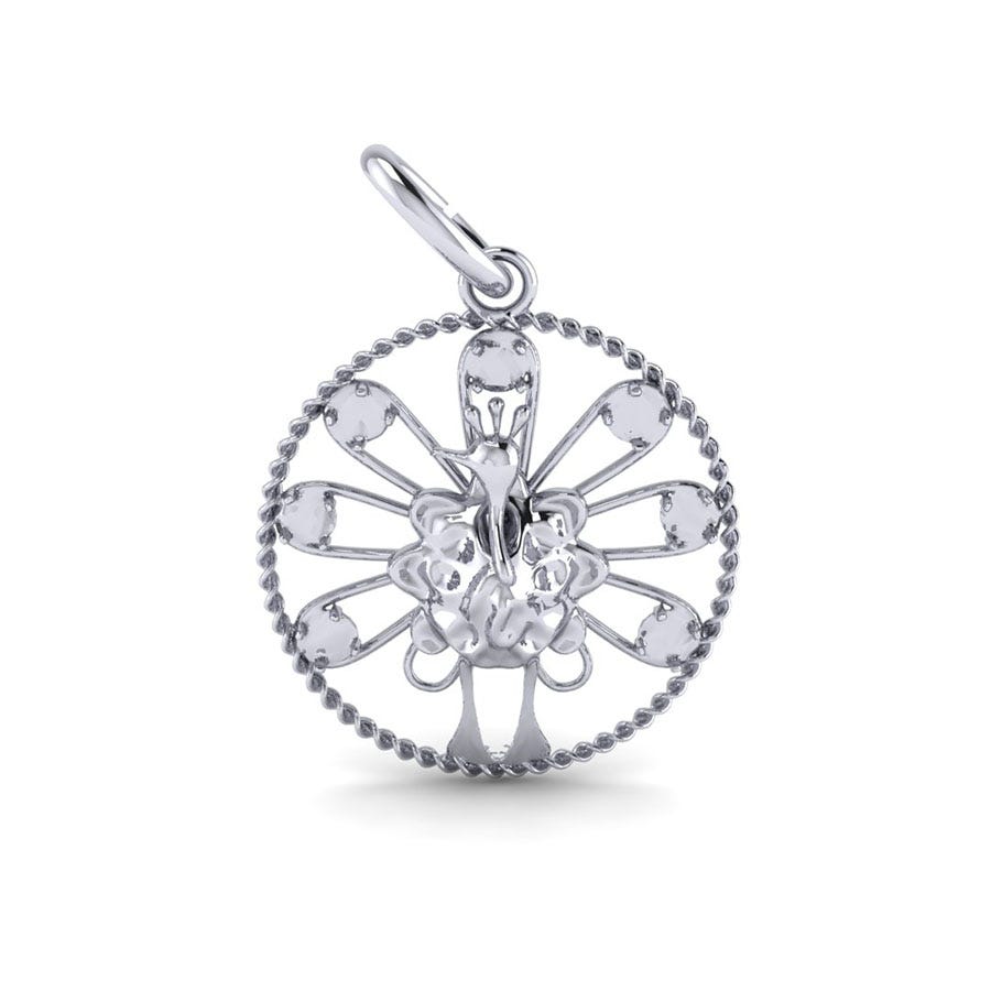 Peacock Charm with Stones