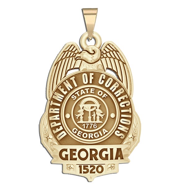 Personalized Georgia Corrections Badge with Your Number