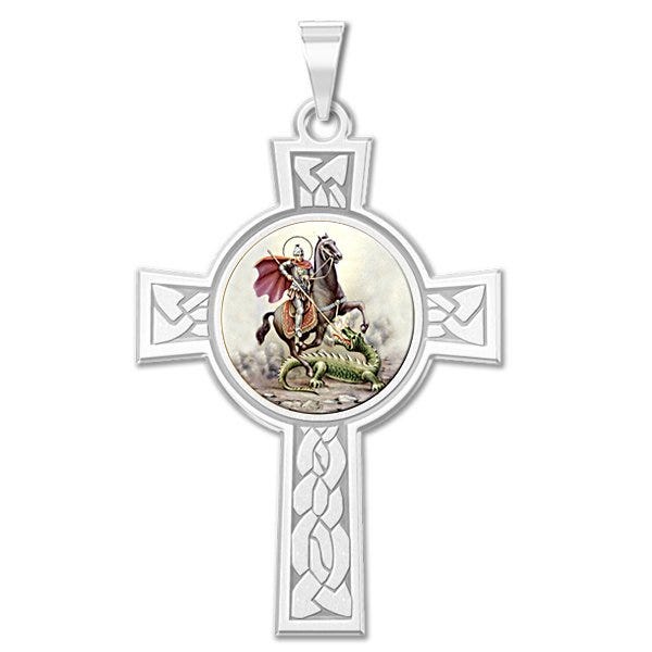 Saint George Cross Religious Medal "Color