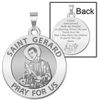 Saint Gerard Round Religious "Motherhood" Prayer Double Sided Religious Medal