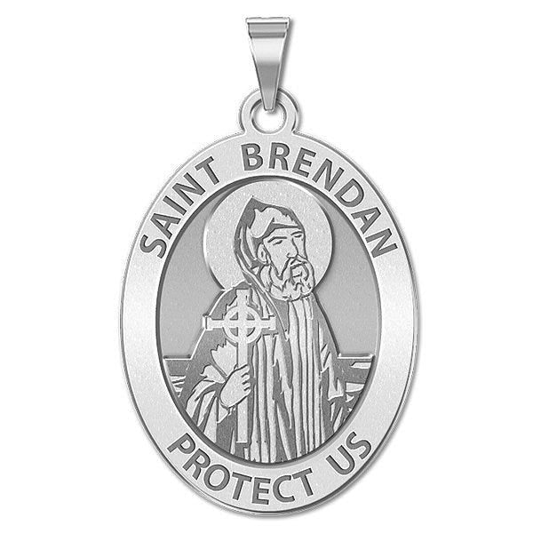 Saint Brendan Religious Oval Medal