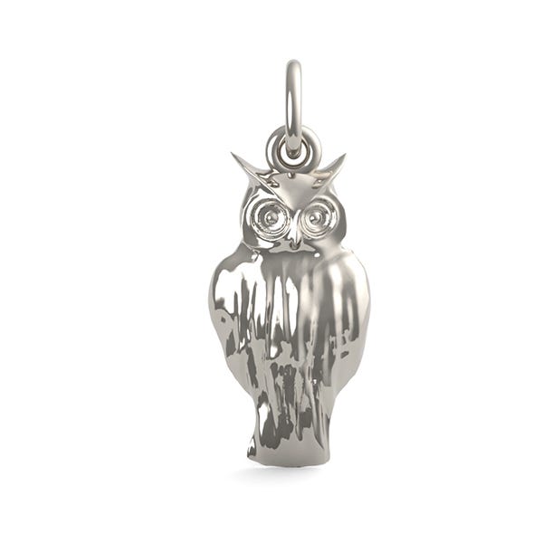 Flat Owl Pendant Charm