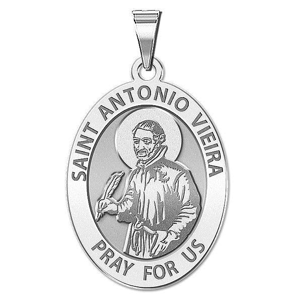 Saint Antonio Vieira Round Religious Oval Medal