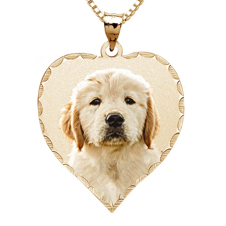 Heart Photo Pendant/Charm with Diamond Cut Edge