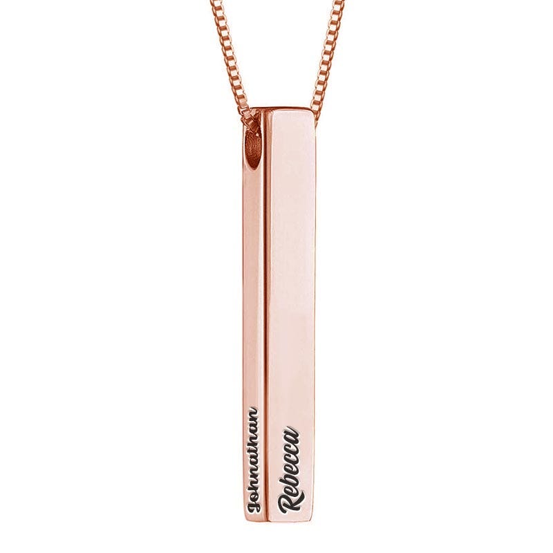 Vertical 3D Name Bar Necklace