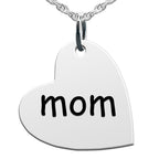 Mom Sideways Heart Shaped Charm