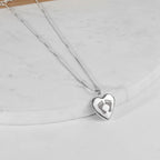 Baby Footprints Heart Photo Locket