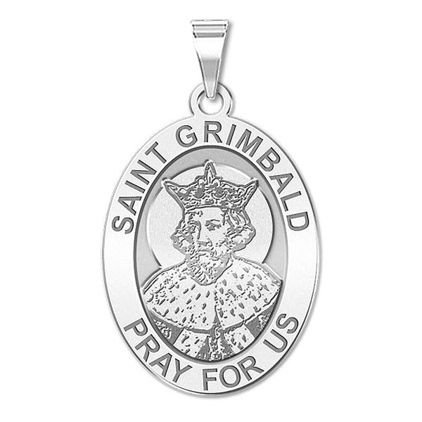 Saint Grimbald Oval Religious Medal