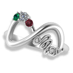 Personalized Infinity Birthstone Mother's Ring