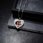 Silver and CZ Premium Heart Photo Pendant
