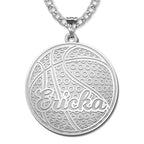 Personalized Basketball with Script Name Disc Pendant or Charm