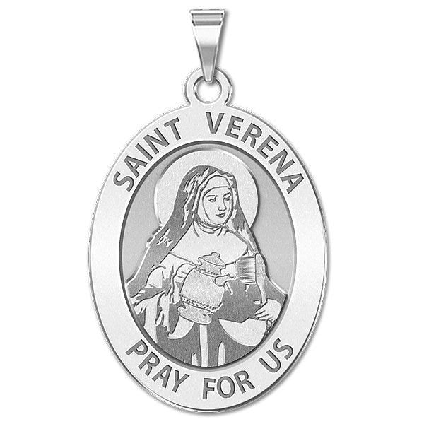 Saint Verena - Oval Religious Medal