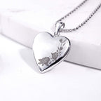 14K White Gold Roses Heart Photo Locket