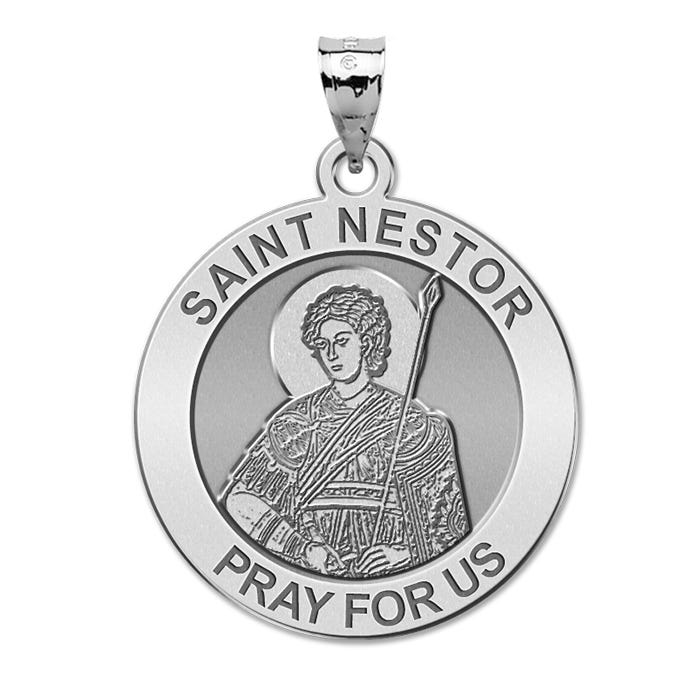 Saint Nestor Round Religious Medal