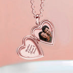 Rose Gold Plated Fancy Script Heart Photo Locket