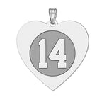 Heart Shaped Number Charm or Pendant