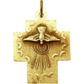 14K Yellow Gold Alpha And Omega Cross