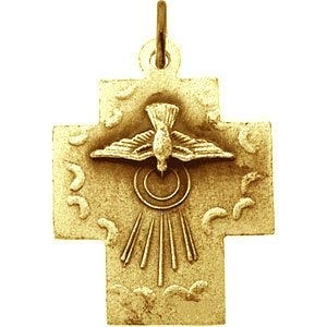 14K Yellow Gold Alpha And Omega Cross