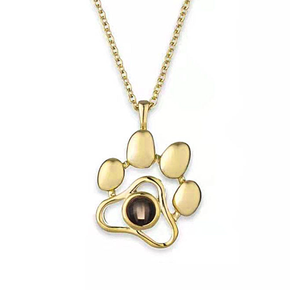 Photo Projection Dog Paw Necklace & Chain