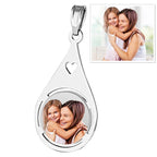 Teardrop Photo Pendant with Heart Cut Out