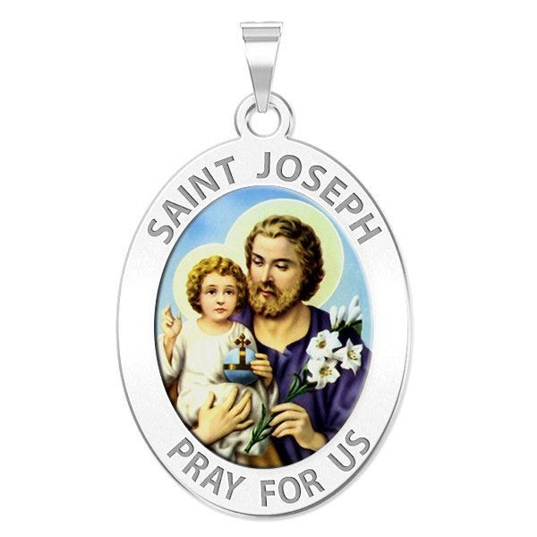 Saint Joseph Religious Oval Color Medal
