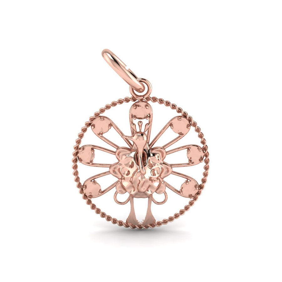 Peacock Charm with Stones