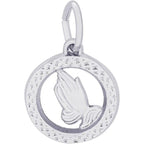 Small Praying Hands Open Disc Pendant