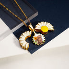 Exclusive Enameled Daisy Photo Necklace