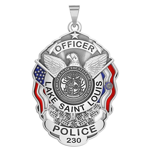Personalized Lake St Louis Missouri Police Badge with Your Rank, Number & Department
