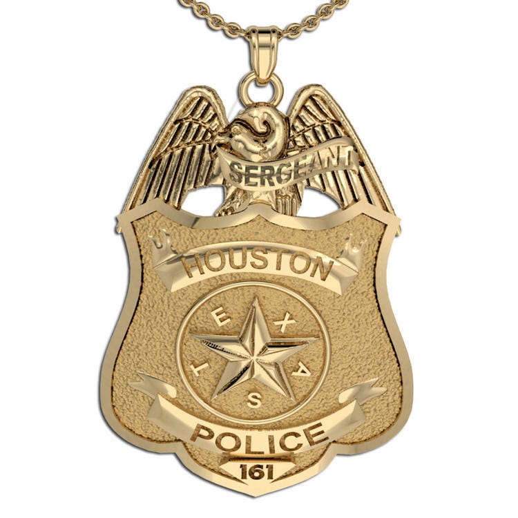Personalized Texas Police Badge with Your Rank, Number & Department