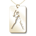 Baseball Slugger Cut-Out Rectangle Pendant