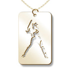 Baseball Slugger Cut-Out Rectangle Pendant