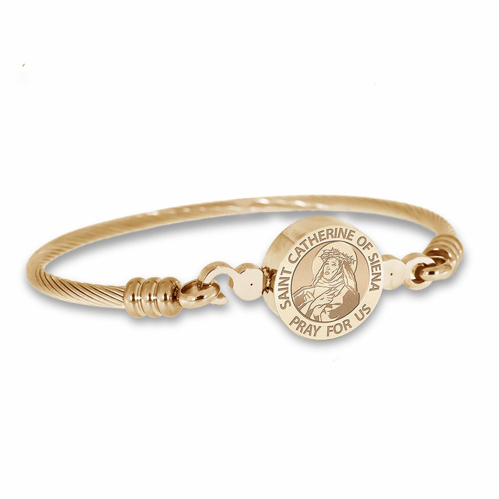 Saint Catherine Of Siena Bangle Bracelet