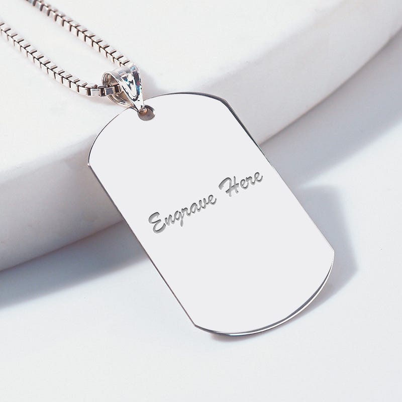Engravable Dog Tag Pendant