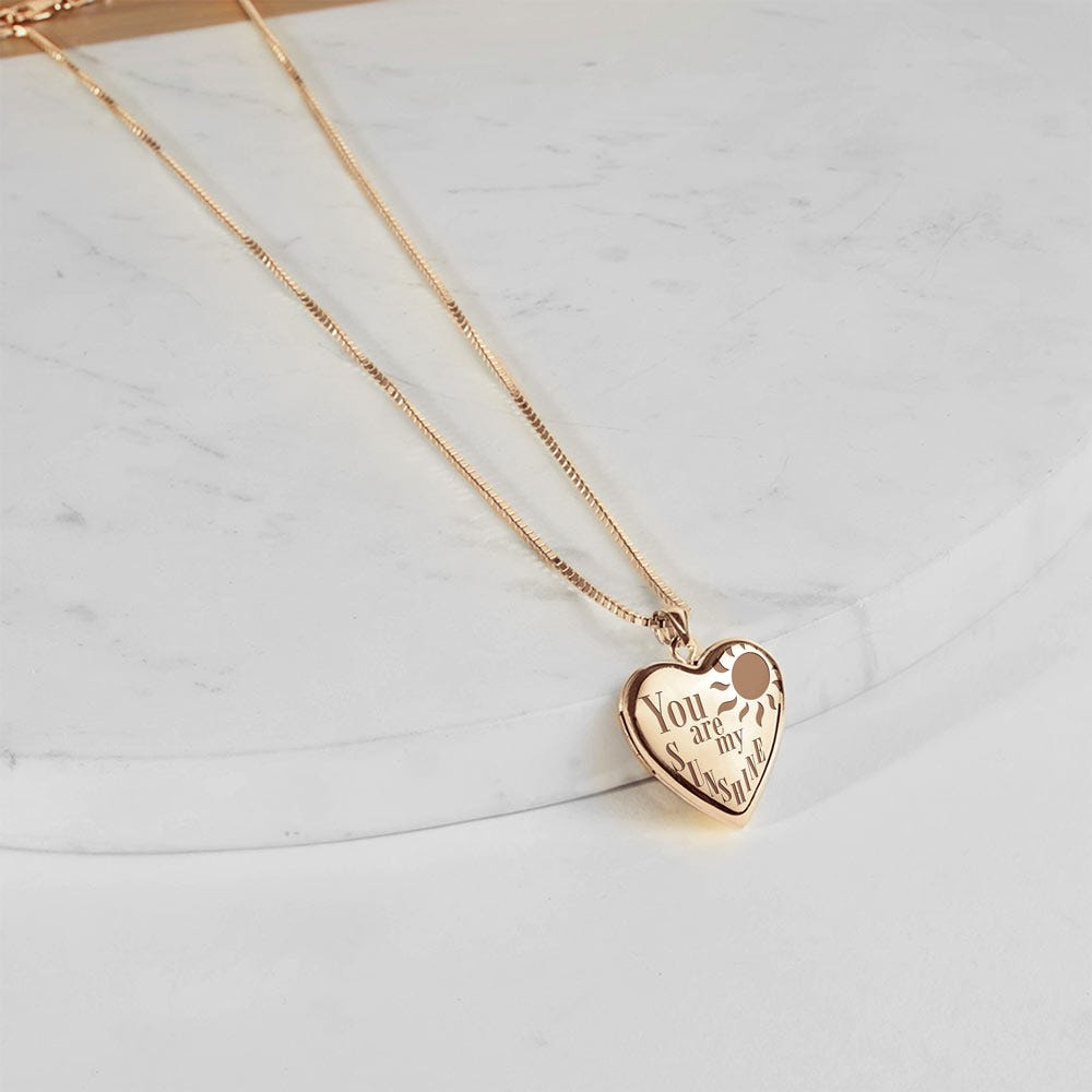 You Are My Sunshine Heart Photo Locket