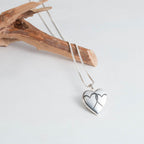 14K White Gold "Interlocking" Heart Photo Locket